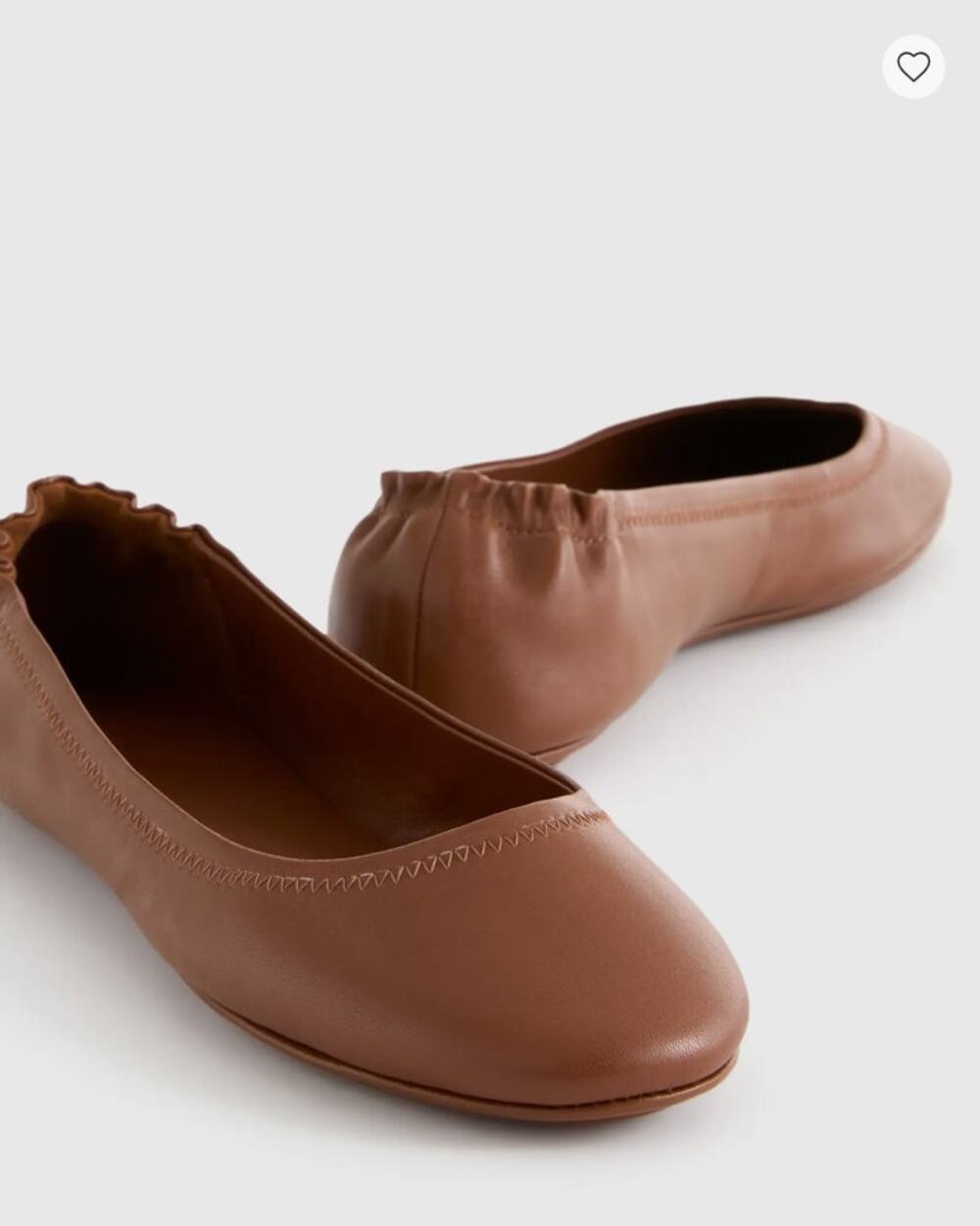 Quince Women Leather On-The-Go Ballet Flat Cognac Size 9 NIB